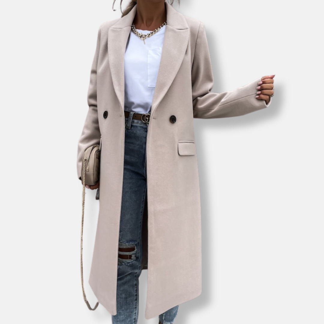 Eleganter Wintermantel Lang Taillierte Passform
