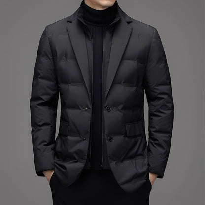 Herren Daunenjacke Lässig Elegant Schwarz