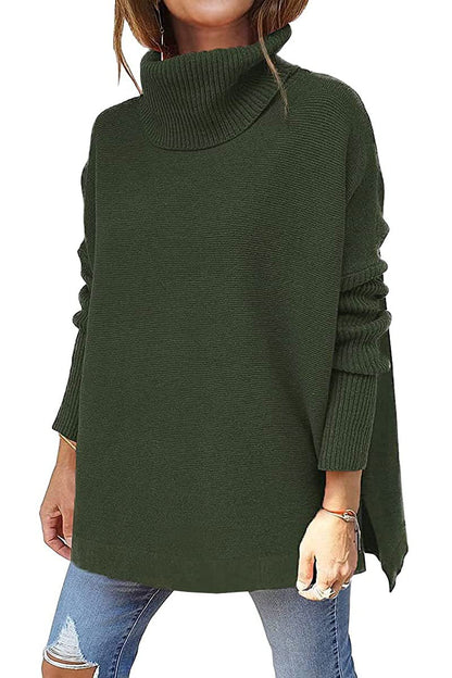 Damen Pullover Warm Rollkragen Wollpulli