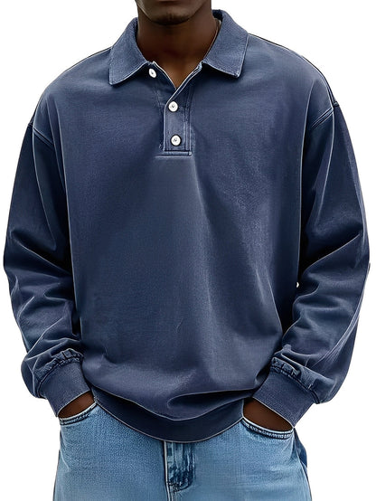 Herren Poloshirt Elegantes Langarm Design