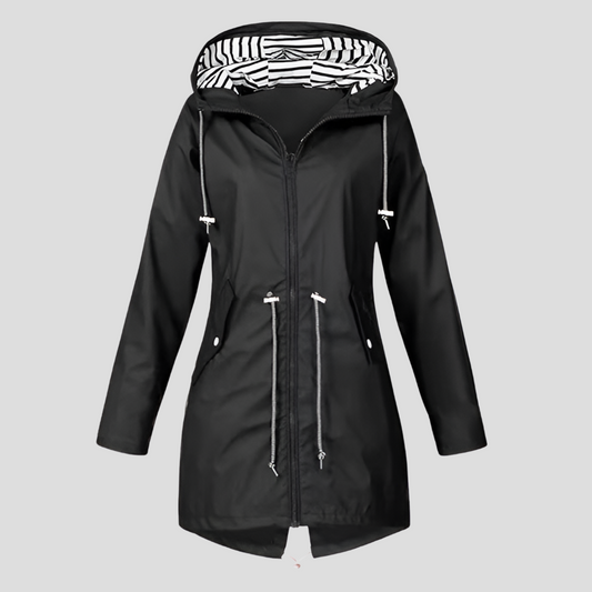 Wasserdichte Damenjacke Kapuze Regenjacke - IdealeKleiden
