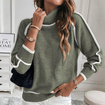 Rollkragenpullover Bequem Lange Ärmel Modern