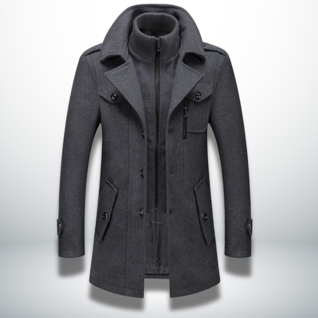 Herren Mantel Modern Knopfverschluss