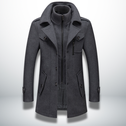 Herren Mantel Modern Knopfverschluss
