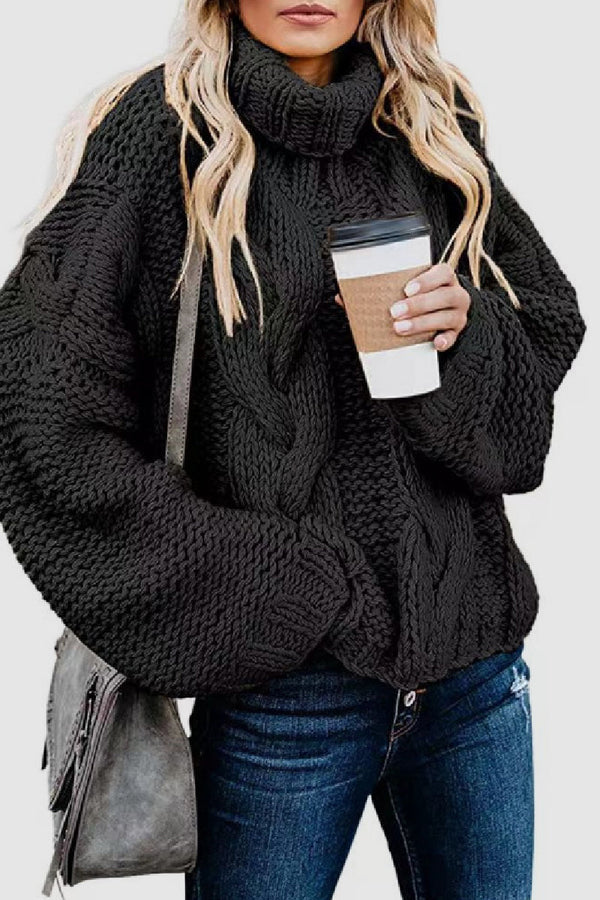 Eleganter Cashmere Pullover Rollkragen Winter