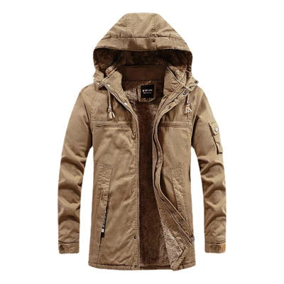 Herren Parka Fleece Warm Isoliert