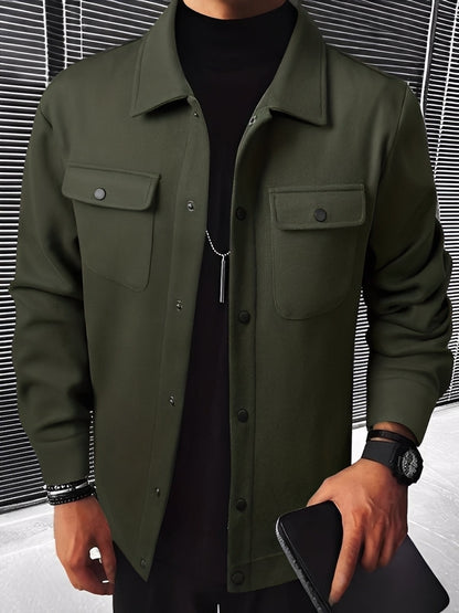 Herren Jacke Kariert Bequem Mit Taschen