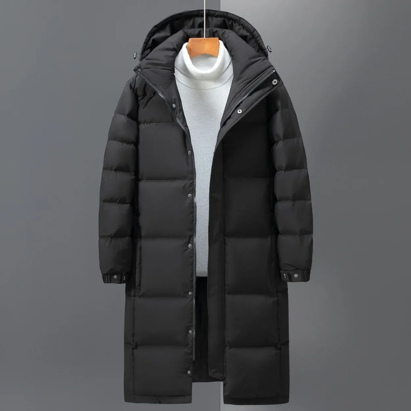 Herren Wintermantel Lang Kapuze Warm