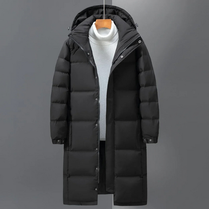 Herren Wintermantel Lang Kapuze Warm