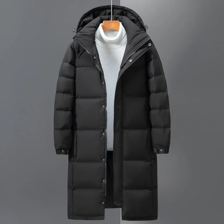 Herren Wintermantel Lang Kapuze Warm