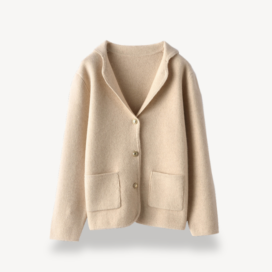 Damen Wollcardigan Elegante Knöpfe - IdealeKleiden