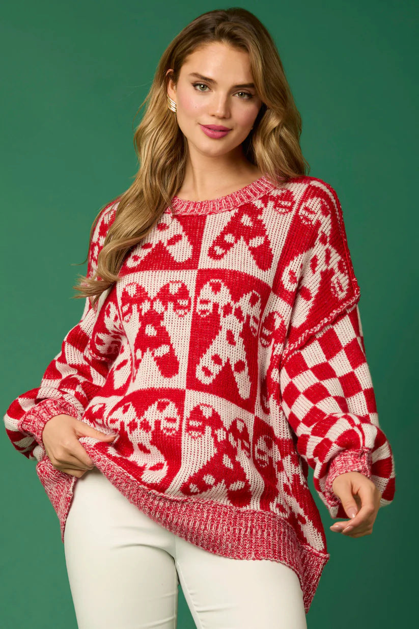 Weihnachts Strickpullover Lebkuchen Design