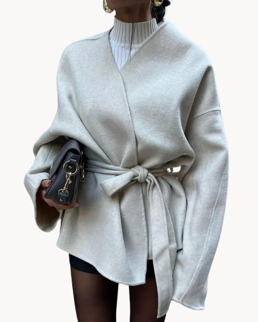 Elegante Damenjacke mit Gürtel Detail