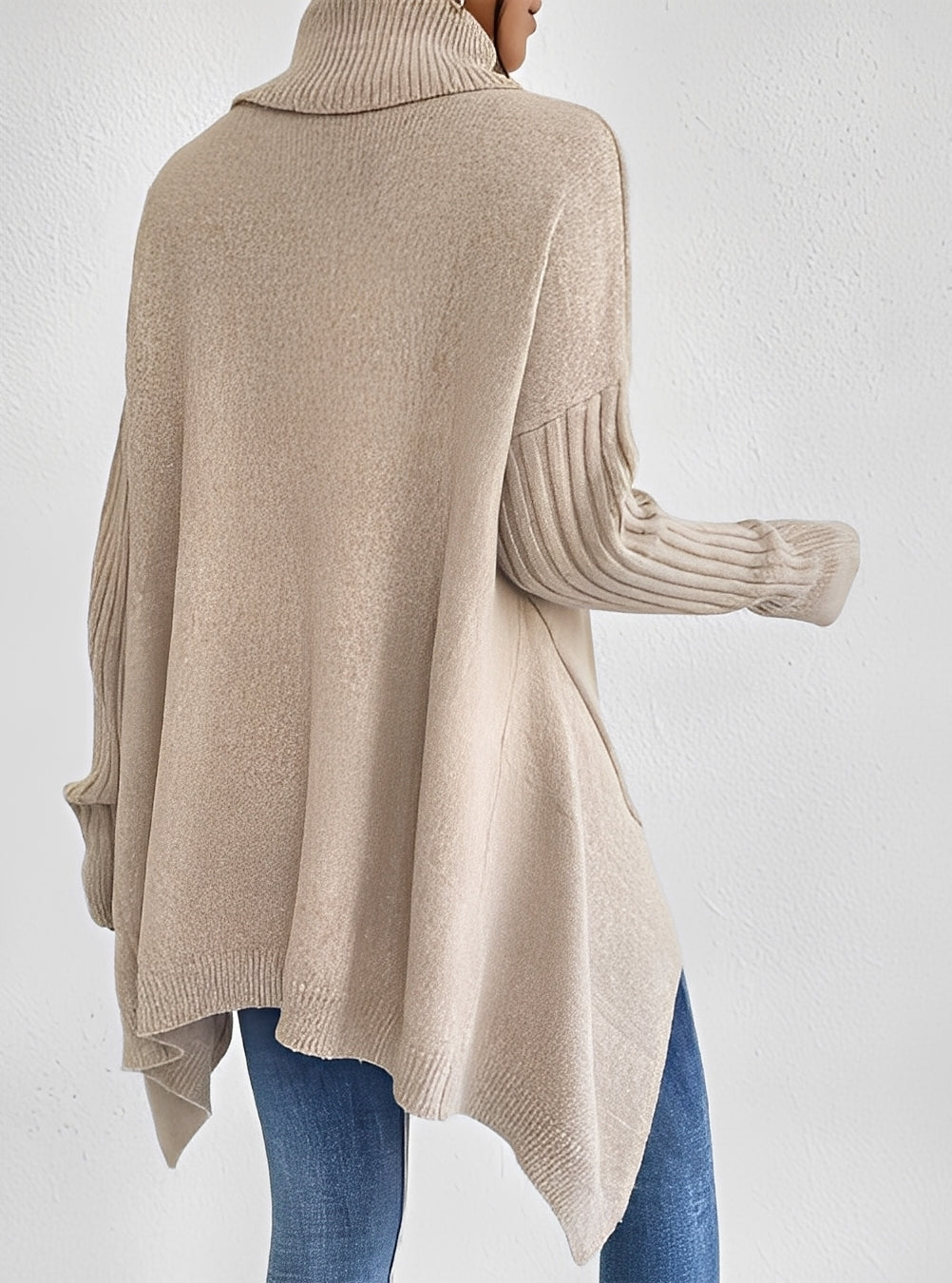 Elegante Damenpullover Lang Rollkragen Chic - IdealeKleiden