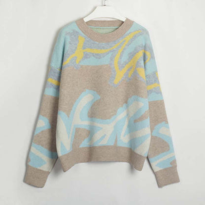 Modische Pullover Farbblock Design