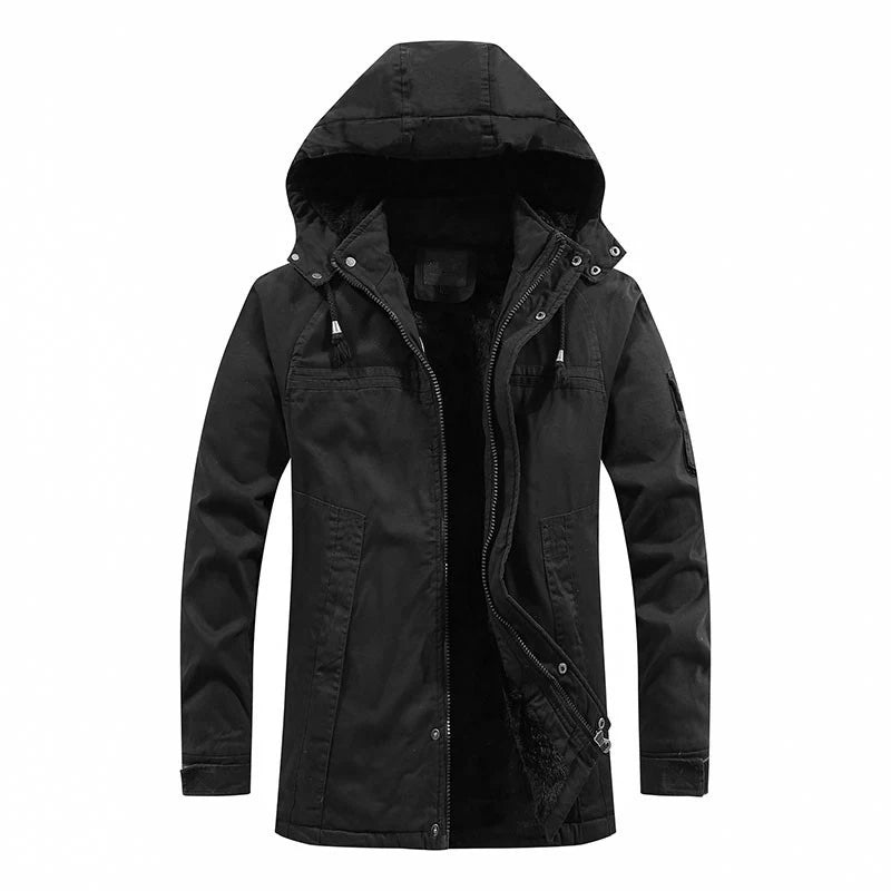 Herren Parka Fleece Warm Isoliert