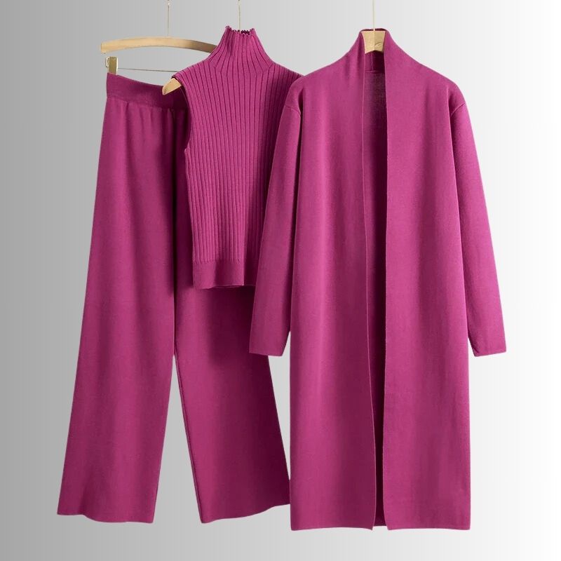 Elegantes Frauenkleid 3-Teil Set