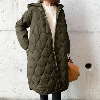 Herbst-Winter-Jacke Damen, Stylisch Gepolstert Kapuze