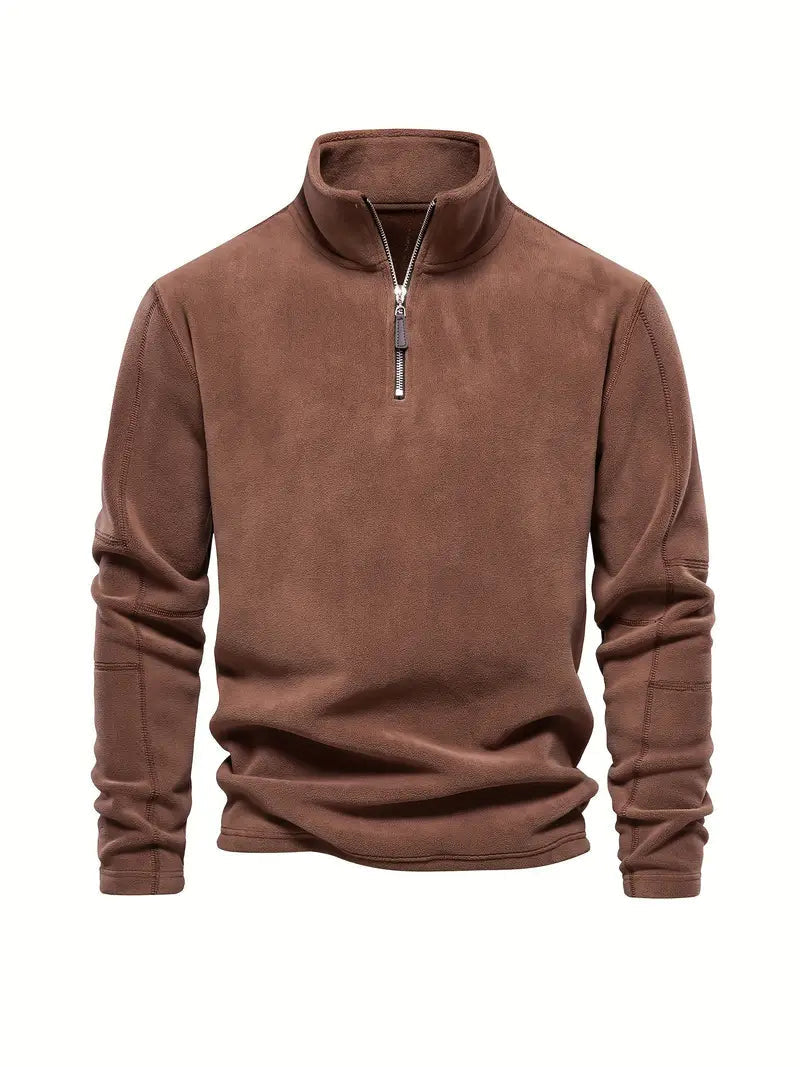Cordpullover Halbzipper Modern Style