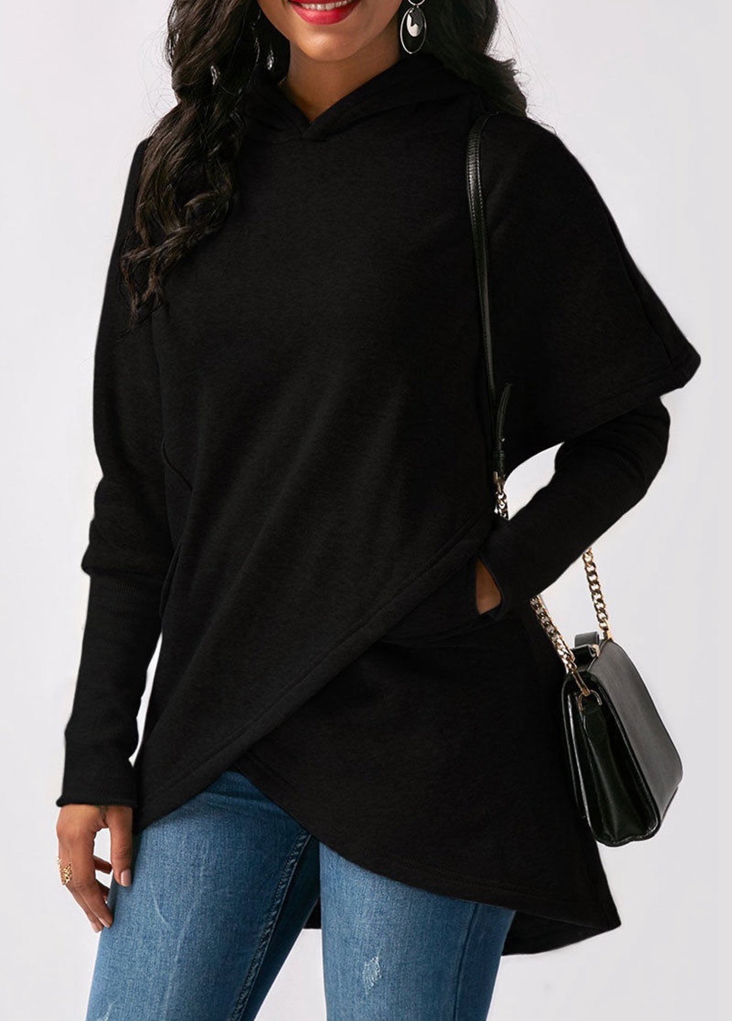 Damen Hoodie Herbst Trend Asymmetrisch Stylish