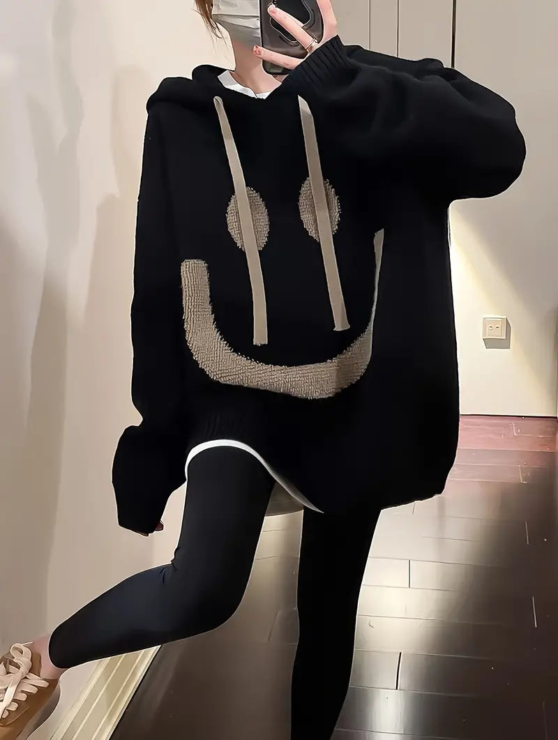 Kapuzenpullover Frauen Freches Lächeln Design
