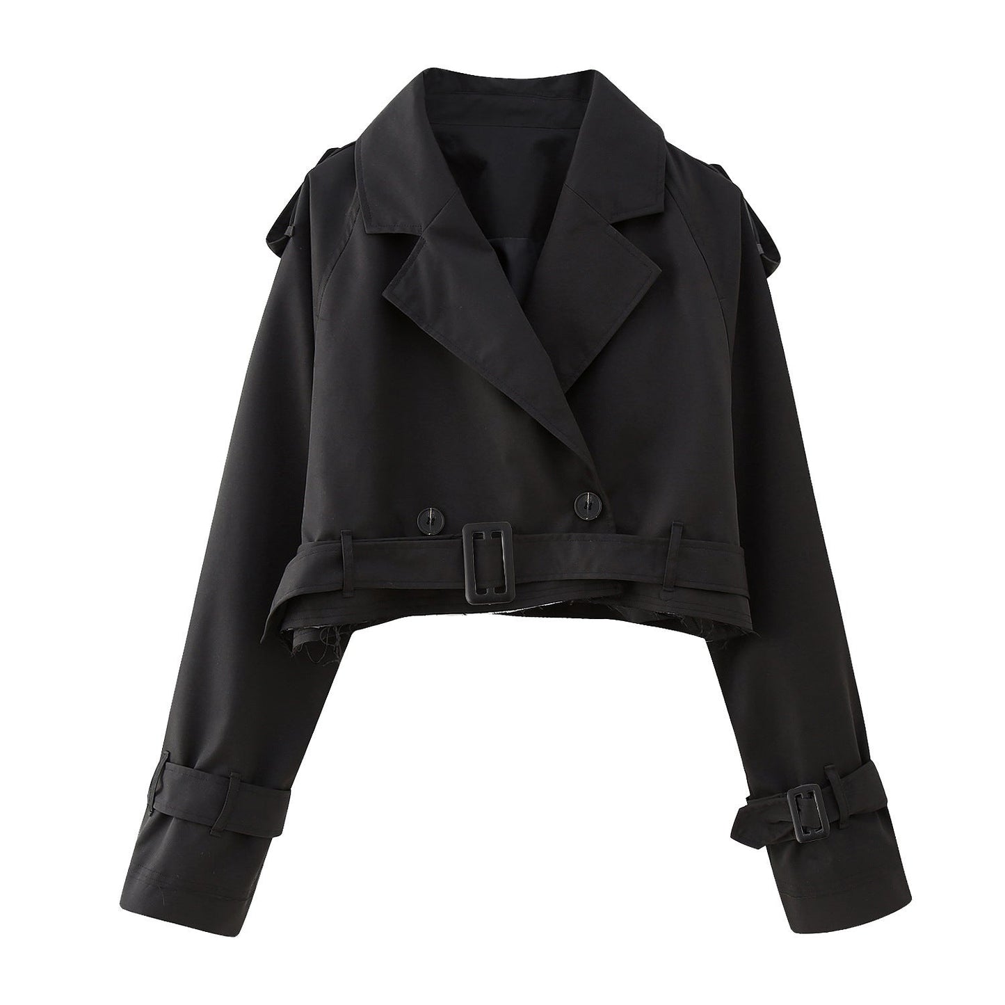 Damen Trenchcoat Chic Kurz Modisch Gürtel