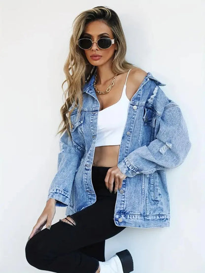 Modische Damenjacke Oversized Jeans