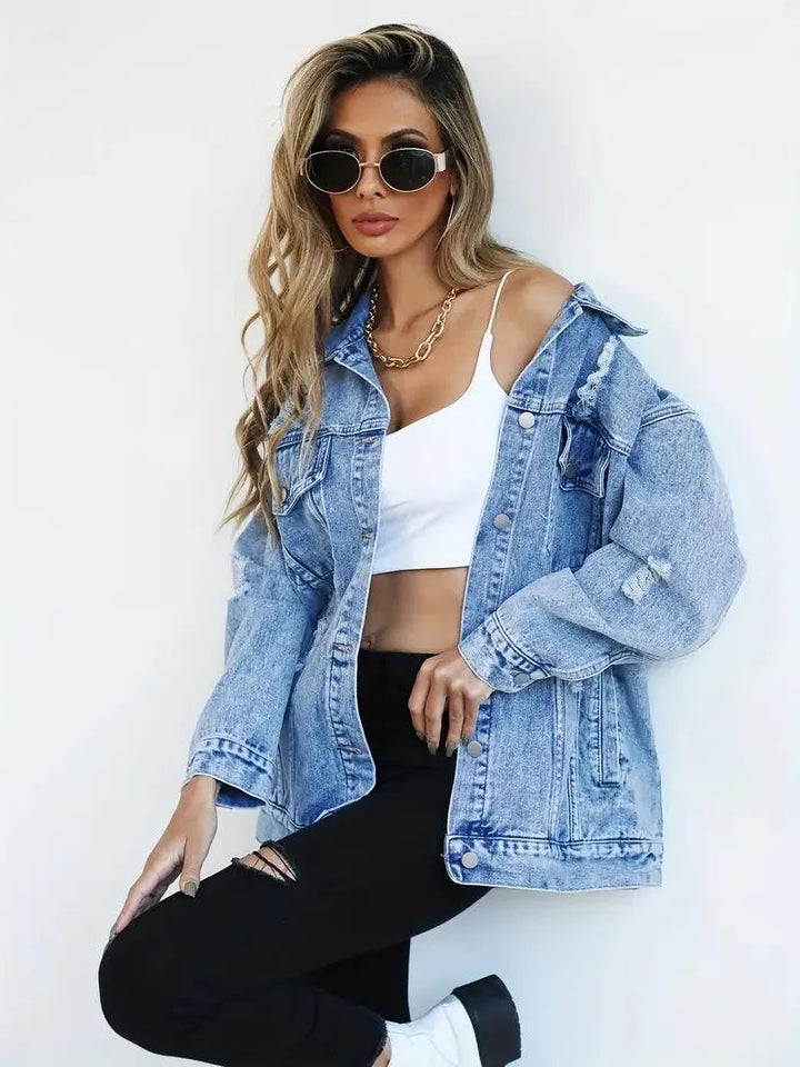 Modische Damenjacke Oversized Jeans