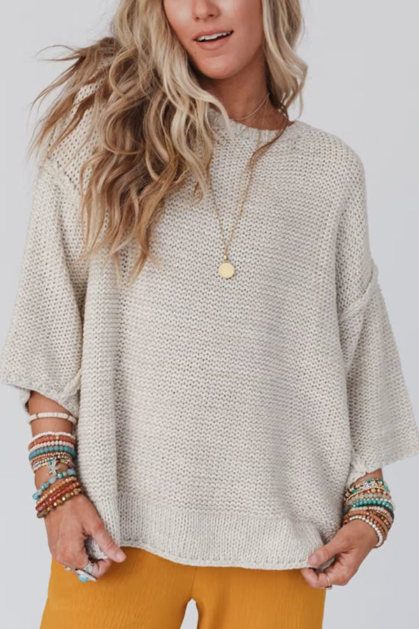 Gemütlicher Oversized Pullover Rundhals Weich