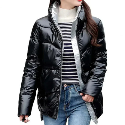 Winterjacke Glanz Effekt Stil