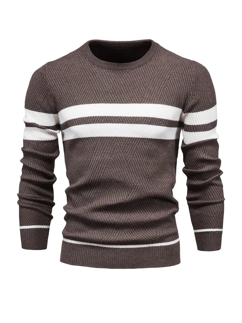 Herren Pullover Streifenmuster Modern