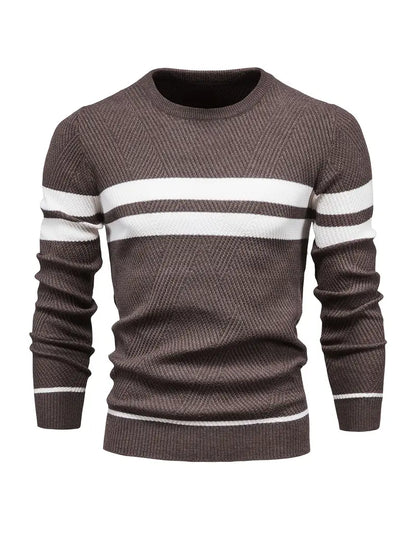 Herren Pullover Streifenmuster Modern