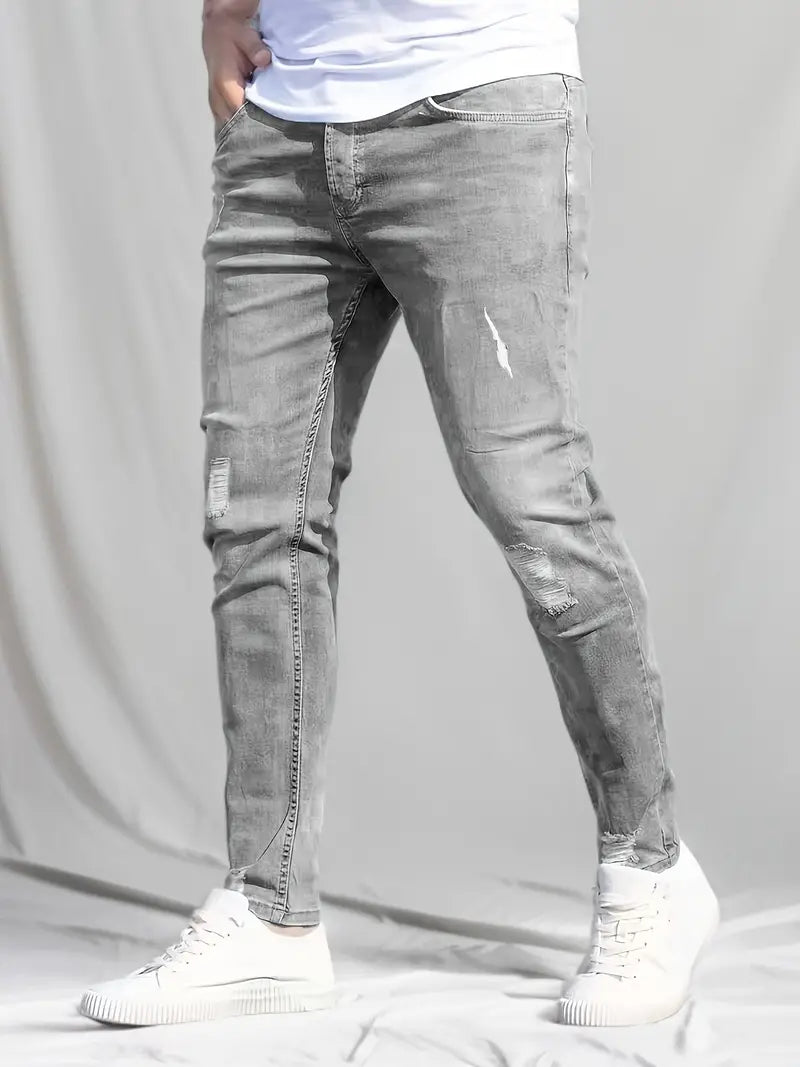 Röhrenjeans Frühjahr Trendy Risse Style
