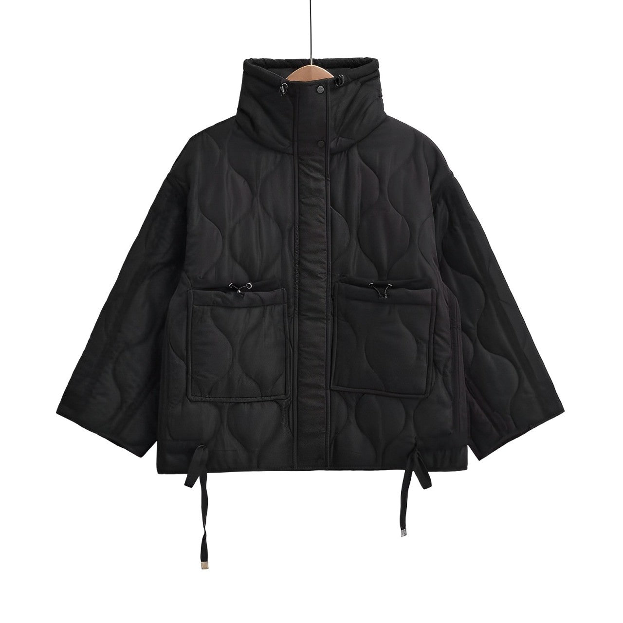 Modische Baumwolle Jacke Damen Hüftlang mit Stehkragen
