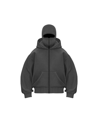 Kapuzenjacke Warm Doppelkapuze Reißverschluss