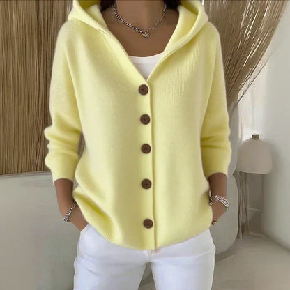 Kuschelige Cardigan Hoodie mit Knöpfen