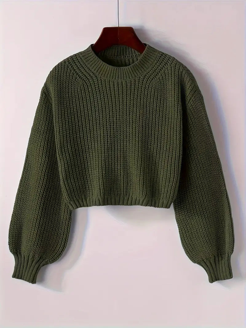 Damen Winterpullover Rippstrick Kurzmodell
