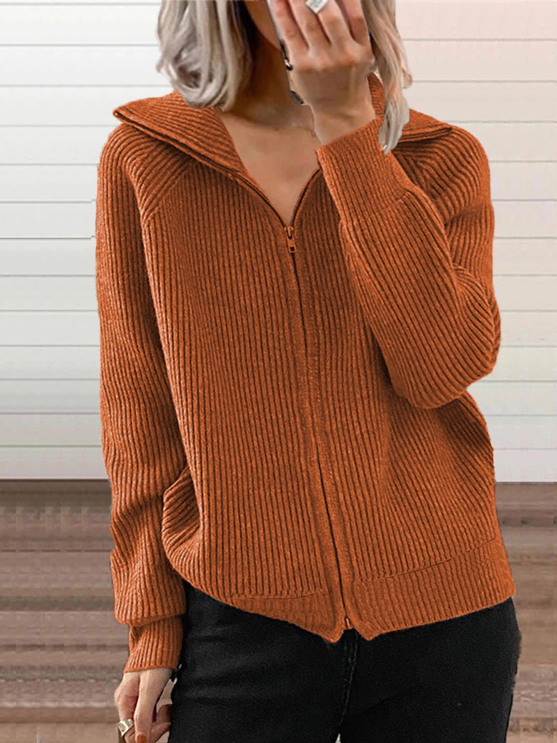 Warme Strickjacke Dicke Baumwolle Reißverschluss