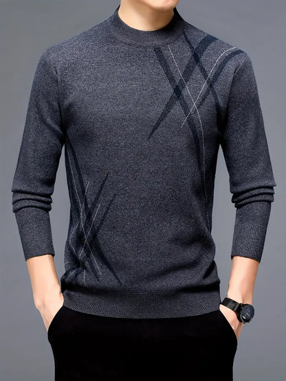 Stilvoller Herren Pullover Geometrisches Muster