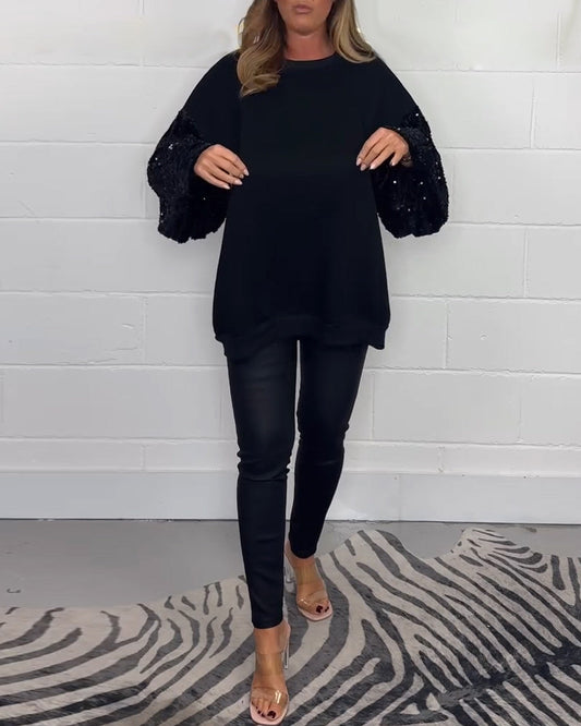 Bequeme Sweatjacke Rundhals Pullover Damen - IdealeKleiden