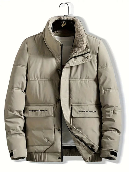 Modische Herrenjacke mit Kragen und Reißverschluss