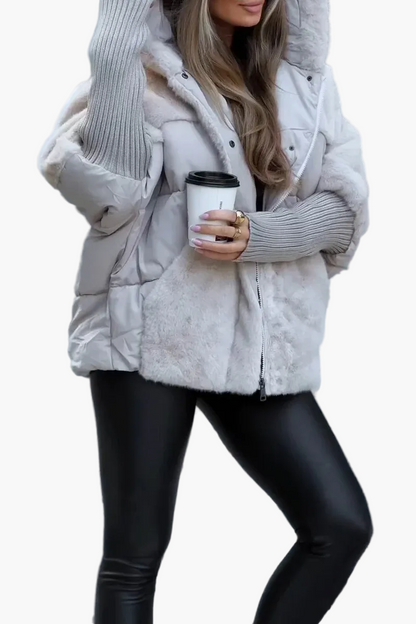 Winterjacke Teddy Steppjacke Kapuze