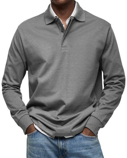 Elegantes Langarm-Poloshirt Herren klassisch