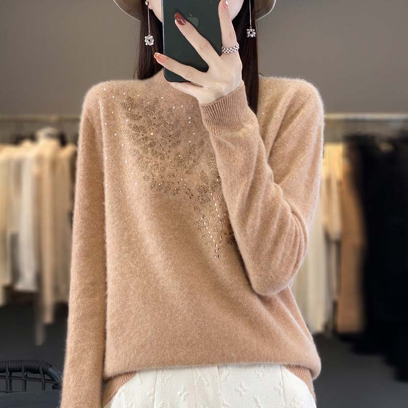 Damenpullover Mit Feinem Blumenmuster