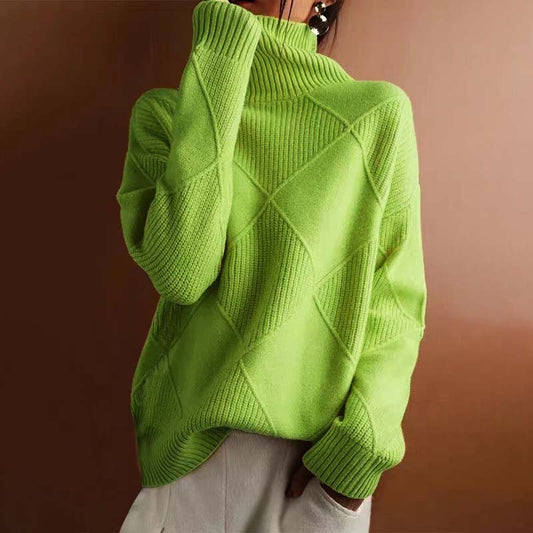 Eleganter Damen Strickpullover Klassisch Einfarbig - IdealeKleiden