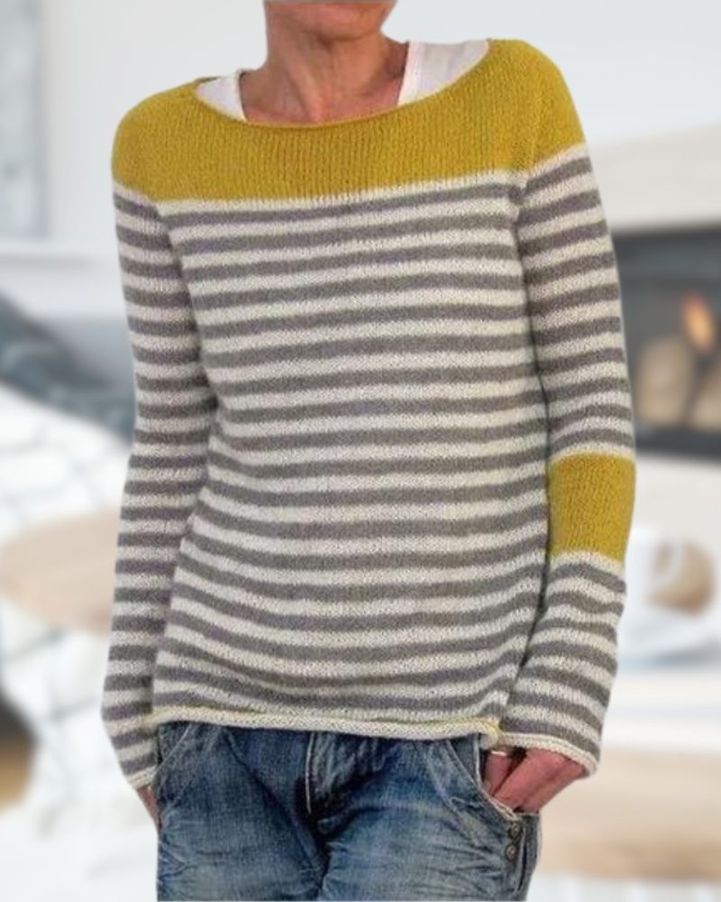 Damenschal-Pullover mit Rundhalsausschnitt - IdealeKleiden