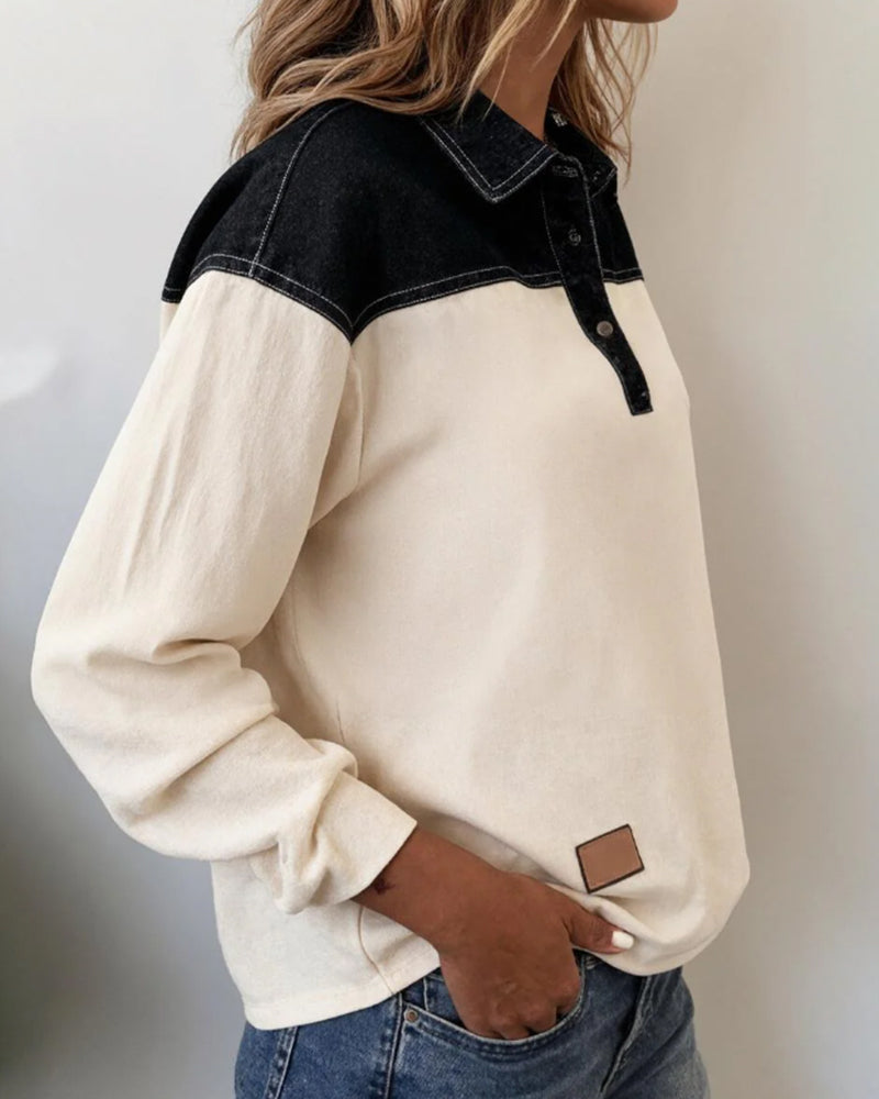 Lässige Denimjacke Patchwork Style - IdealeKleiden