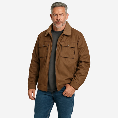 Herren Outdoor-Jacke Warm Teddyfleece Schalkragen - IdealeKleiden