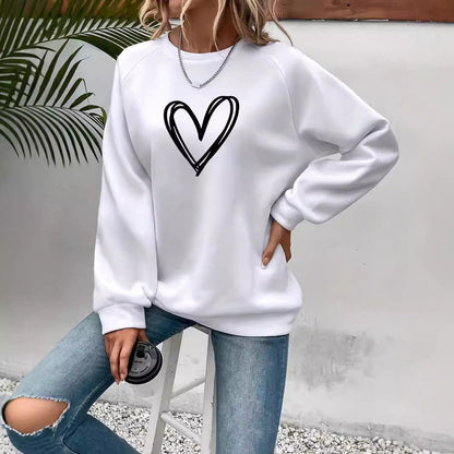 Trendy Sweatshirt Damen Rundhals Langarm