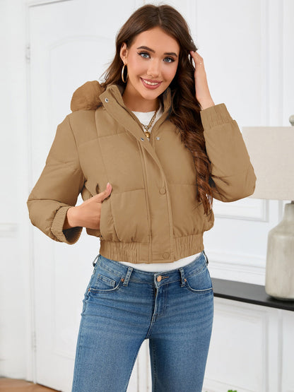 Kuschelige Winterjacke mit Pelzkapuze und Taschen